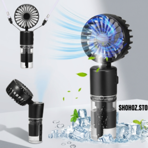 F2 Mini Portable Neck Fan – Foldable, Wearable, USB Rechargeable & Mist Spray Function